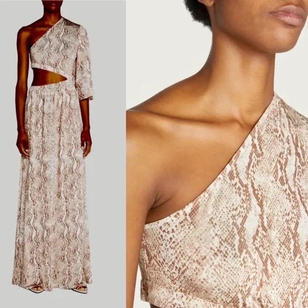 L’Agence Fontana One-Shoulder Snake Print Maxi Dress  | Revolve, Zimmermann - Picture 9 of 10